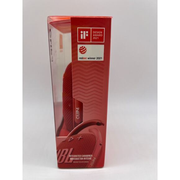 JBL Clip 4 Portable Bluetooth Speaker Red NEW - Picture 7 of 12